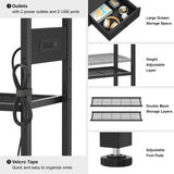 Ecoprsio 32'' Black Entryway Table with Outlets, USB Ports & Storage