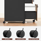 VASAGLE Mobile File Cabinet with Lockable Drawers & Open Shelf – Rustic Brown & Ink Black